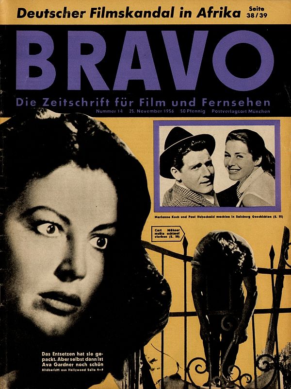 BRAVO magazine side cover Issue 14 25 November 1956