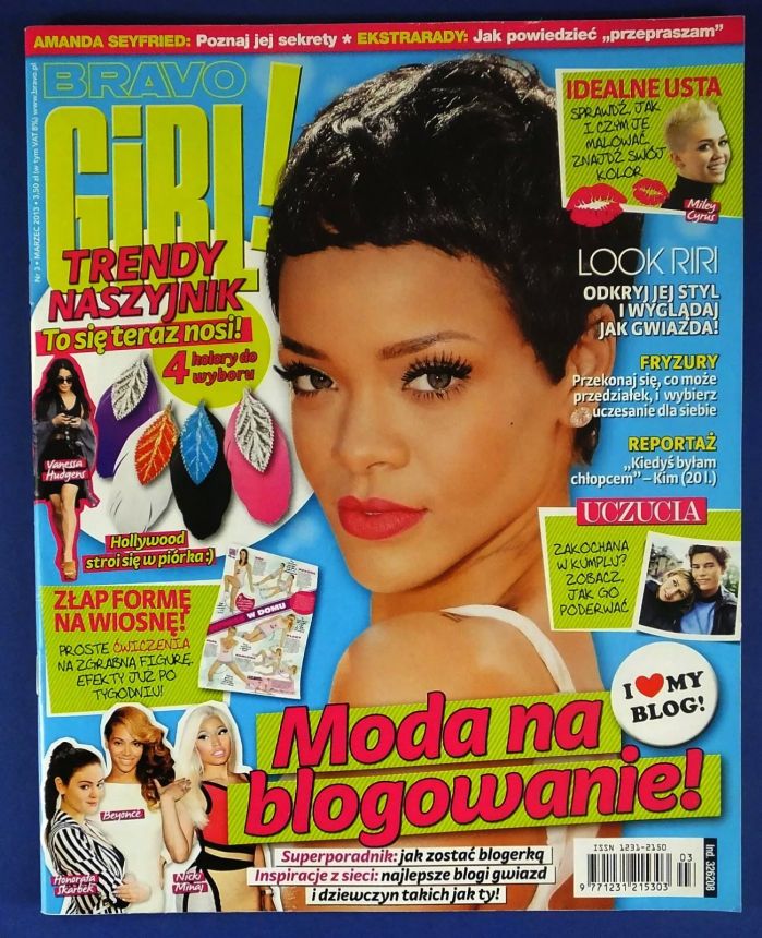 BRAVO GIRL POLAND magazine side cover  March 2013
