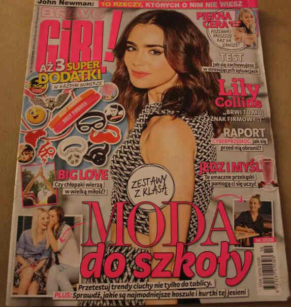 BRAVO GIRL POLAND magazine side cover  October 2013