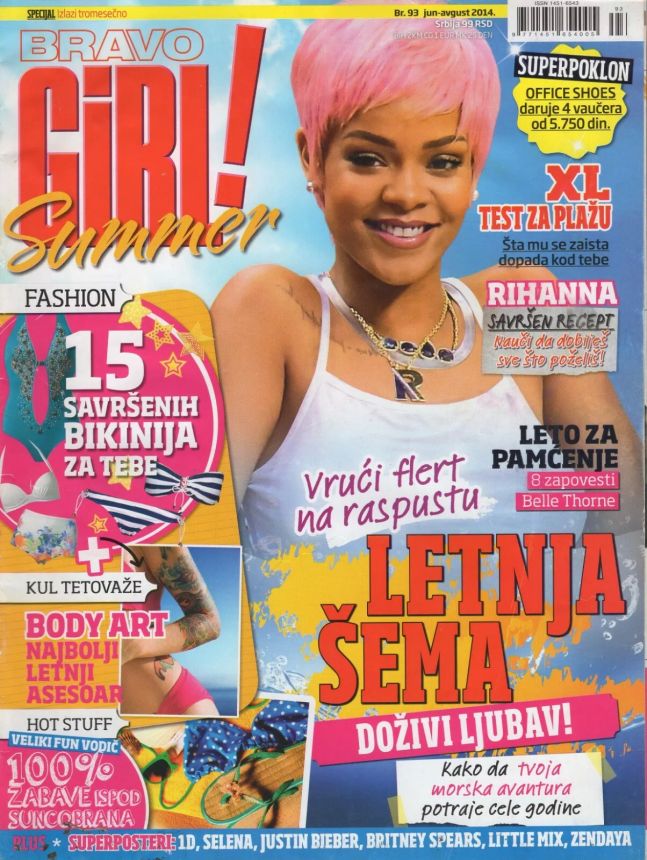 BRAVO GIRL SERBIA magazine side cover  June 2014
