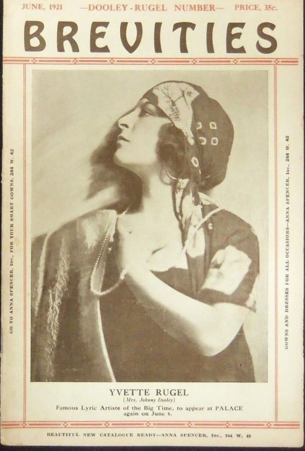 BREVITIES magazine side cover  June 1921