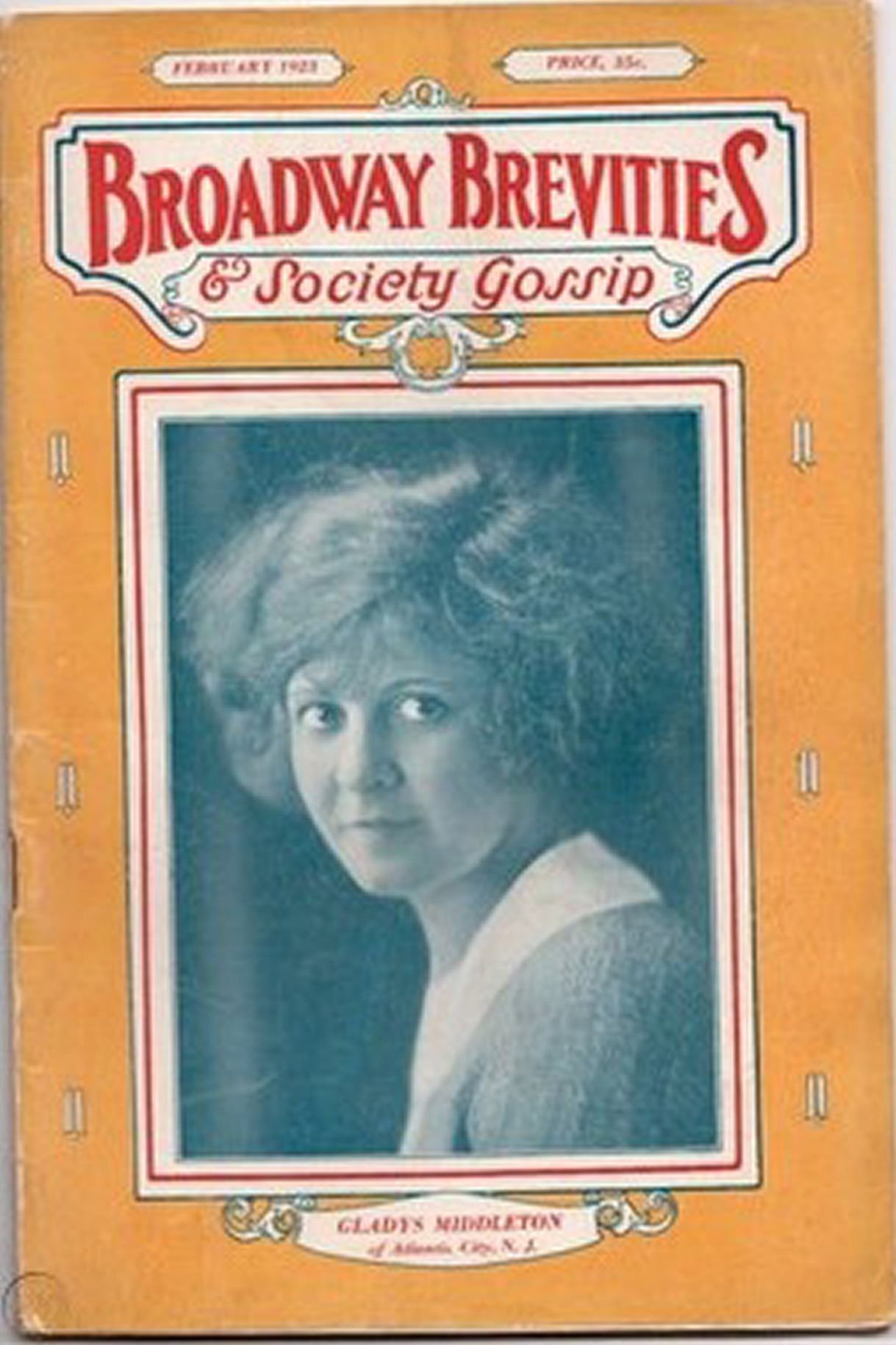 BREVITIES magazine side cover  February 1923