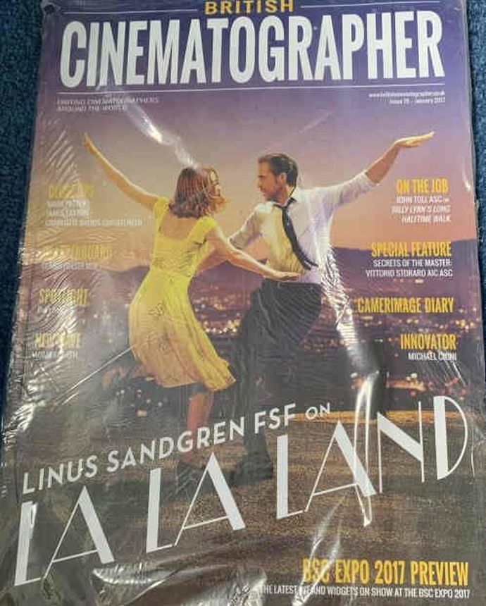 BRITISH CINEMATOGRAPHER magazine side cover Issue 79 January 2017