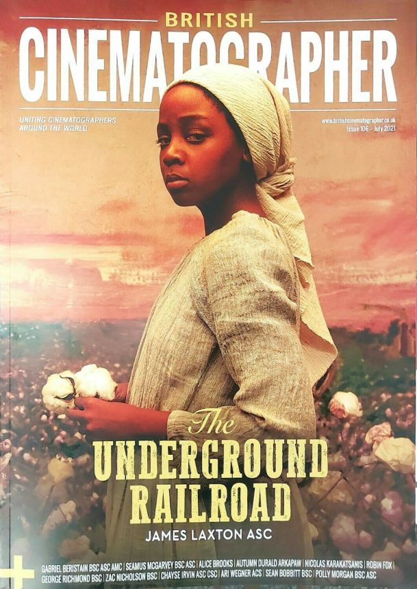 BRITISH CINEMATOGRAPHER magazine side cover Issue 106  July 2021
