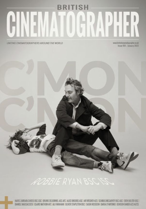 BRITISH CINEMATOGRAPHER magazine side cover Issue 109  January 2022