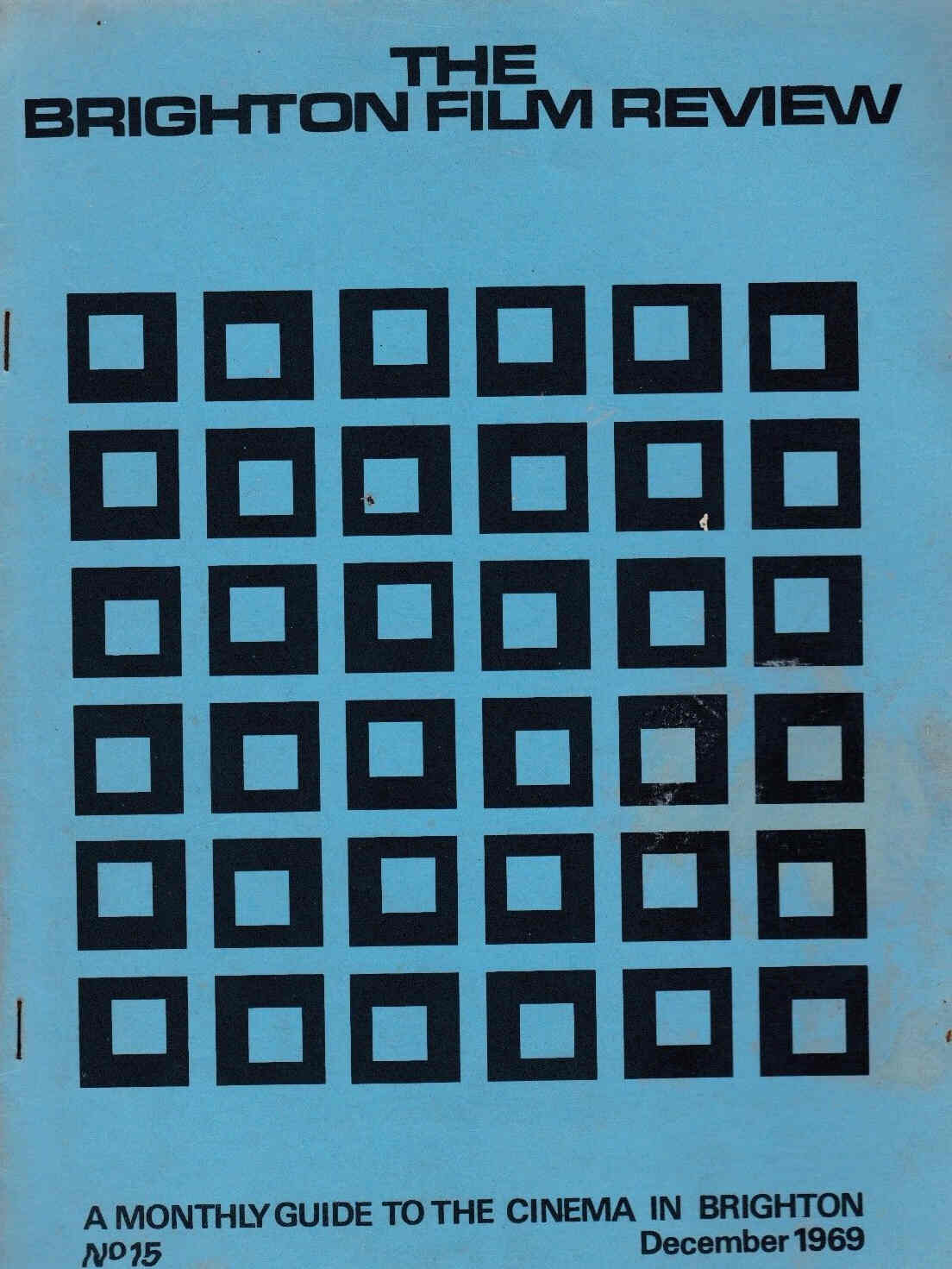 BRIGHTON FILM REVIEW magazine side cover Issue 15 December 1969