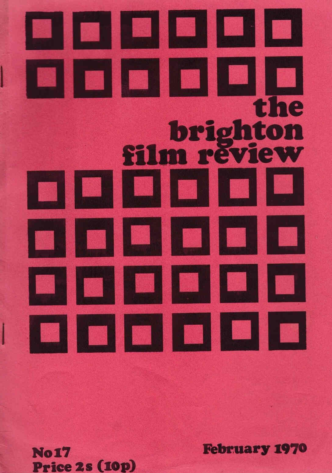 BRIGHTON FILM REVIEW magazine side cover Issue 17 February 1970