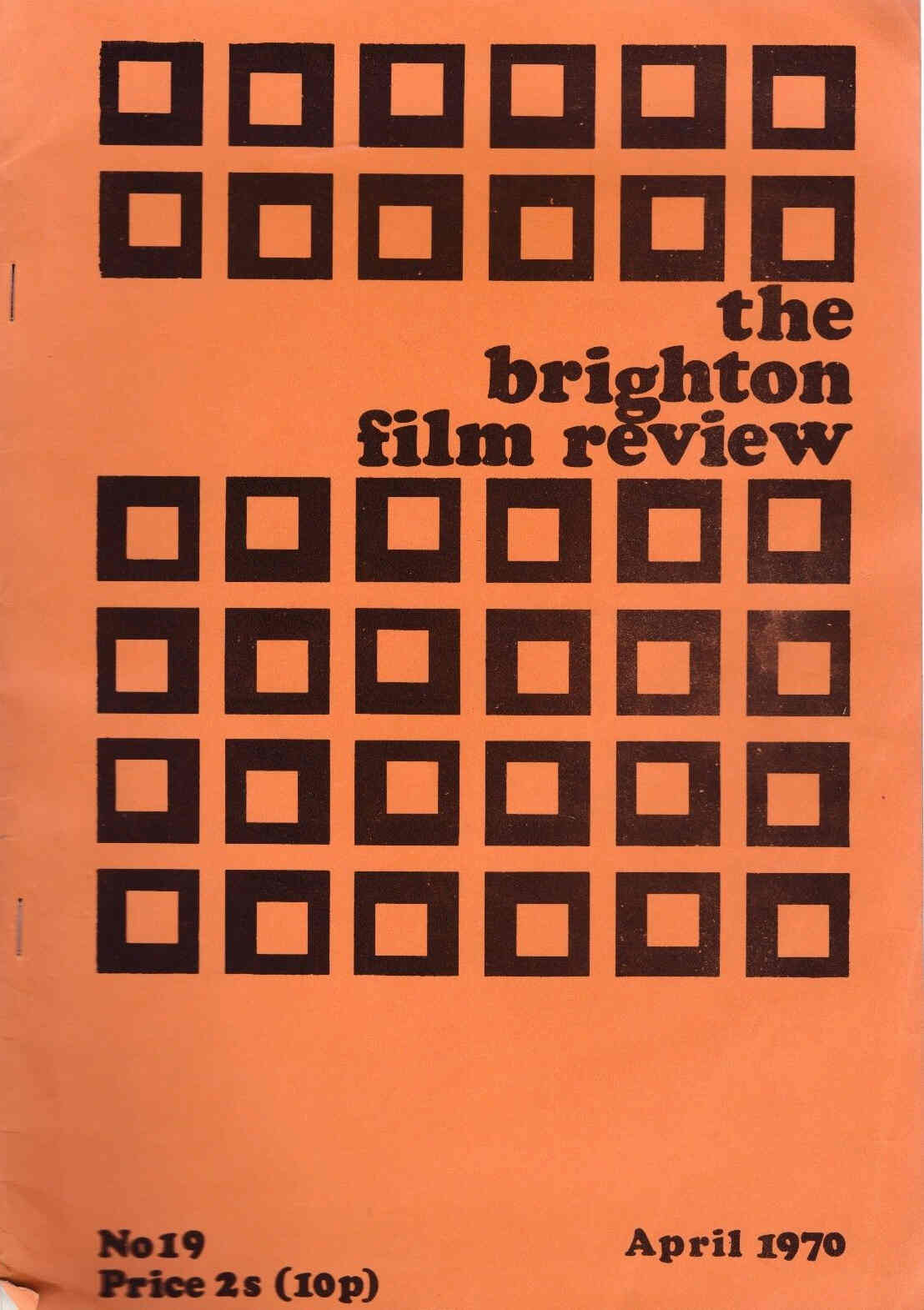 BRIGHTON FILM REVIEW magazine side cover Issue 19 April 1970