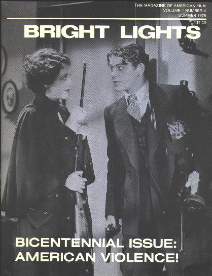 BRIGHT LIGHTS magazine side cover Issue 4  Vol 1 # 4 Summer 1976