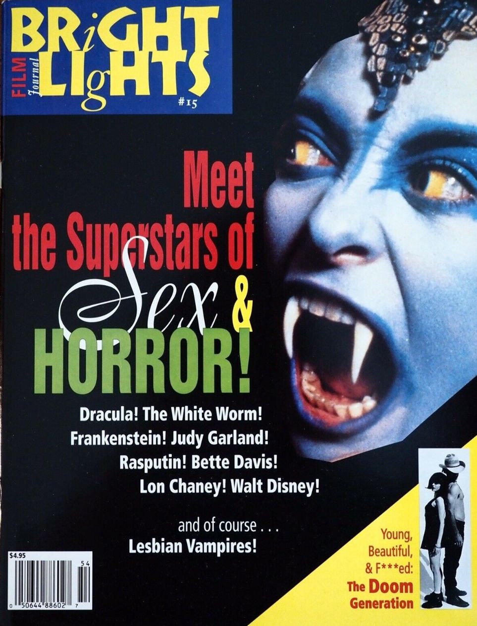 BRIGHT LIGHTS magazine side cover Issue 15 December 1995