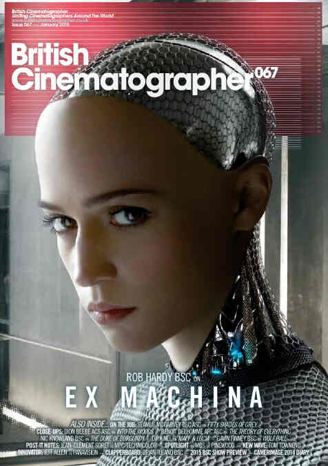 BRITISH CINEMATOGRAPHER magazine side cover Issue 67 January 2015