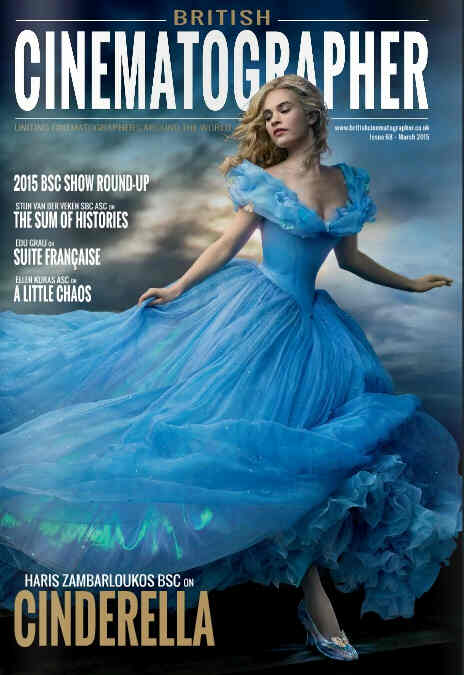 BRITISH CINEMATOGRAPHER magazine side cover Issue 68 March 2015