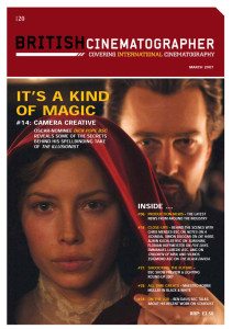 BRITISH CINEMATOGRAPHER magazine side cover Issue 20 March 2007
