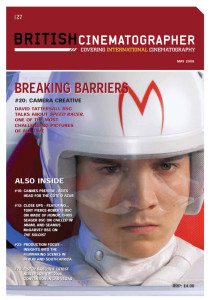 BRITISH CINEMATOGRAPHER magazine side cover Issue 27 May 2008