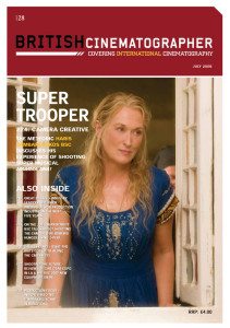 BRITISH CINEMATOGRAPHER magazine side cover Issue 28 July 2008