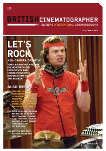 BRITISH CINEMATOGRAPHER magazine side cover Issue 29 September 2008