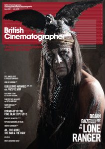 BRITISH CINEMATOGRAPHER magazine side cover Issue 58 July 2013
