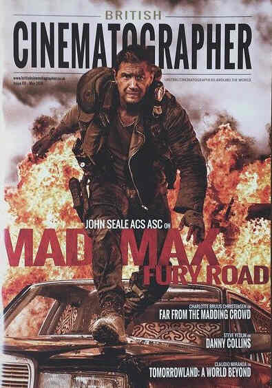 BRITISH CINEMATOGRAPHER magazine side cover Issue 69 May 2015