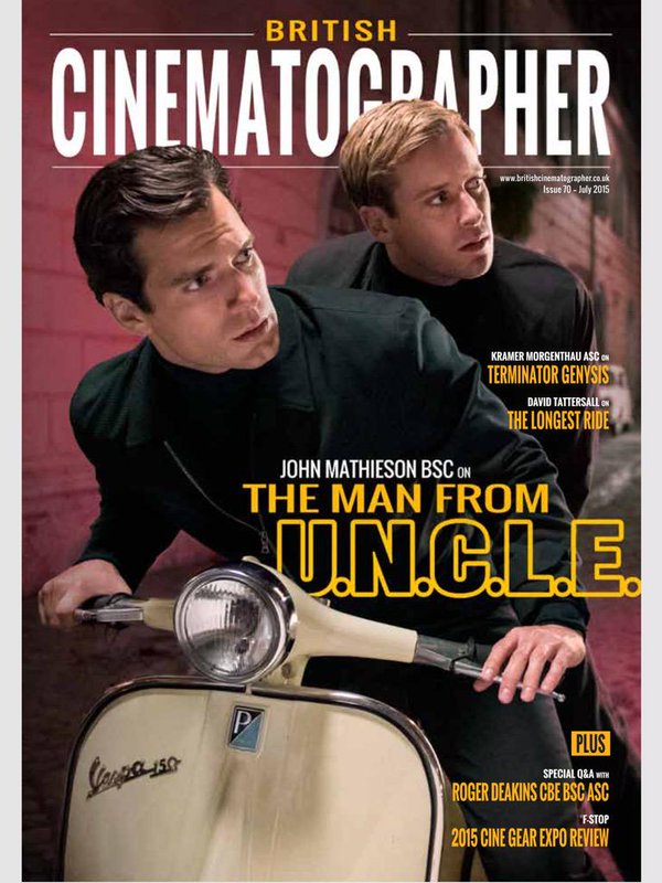 BRITISH CINEMATOGRAPHER magazine side cover Issue 70 July 2015
