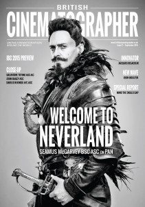 BRITISH CINEMATOGRAPHER magazine side cover Issue 71 September 2015