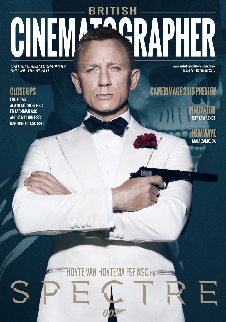 BRITISH CINEMATOGRAPHER magazine side cover Issue 72 November 2015