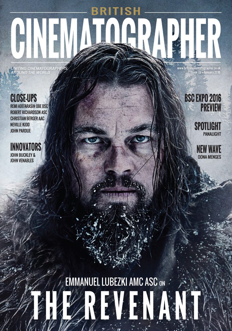 BRITISH CINEMATOGRAPHER magazine side cover Issue 73 January 2016