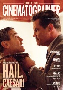 BRITISH CINEMATOGRAPHER magazine side cover Issue 74 March 2016