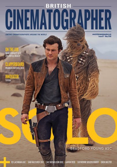 BRITISH CINEMATOGRAPHER magazine side cover Issue 87  May 2018