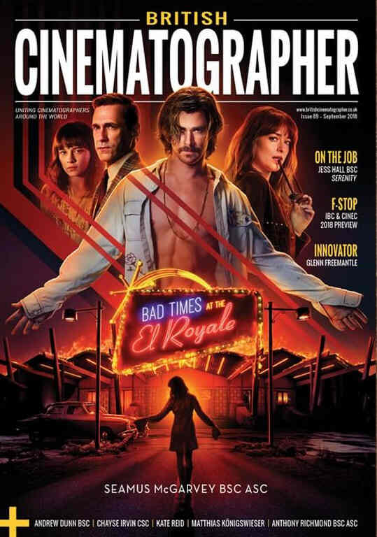 BRITISH CINEMATOGRAPHER magazine side cover Issue 89  September 2018