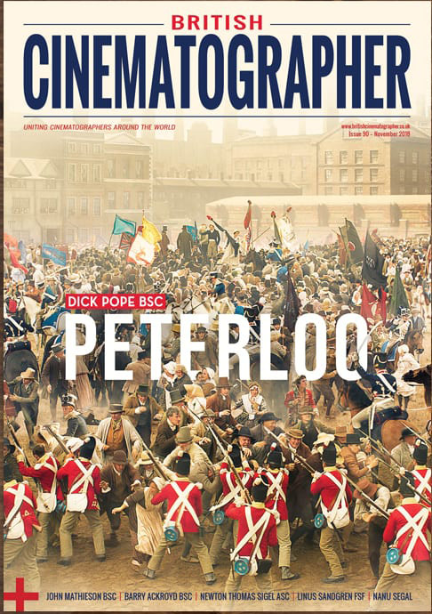 BRITISH CINEMATOGRAPHER magazine side cover Issue 90  November 2018