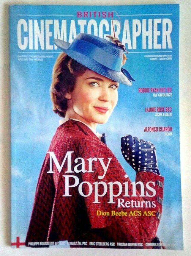 BRITISH CINEMATOGRAPHER magazine side cover Issue 91  January 2019
