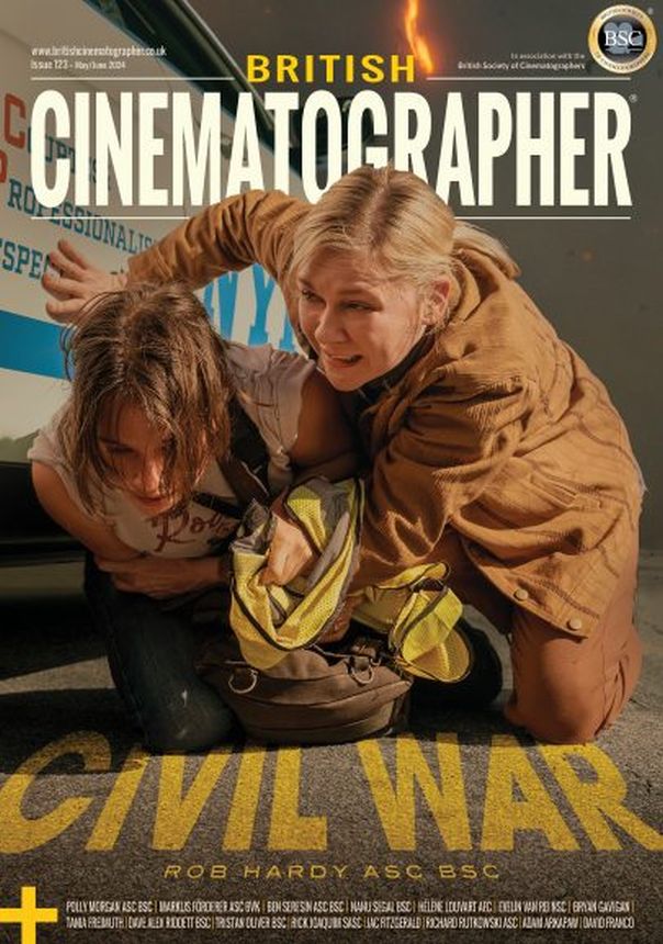 BRITISH CINEMATOGRAPHER magazine side cover Issue 123  May 2024