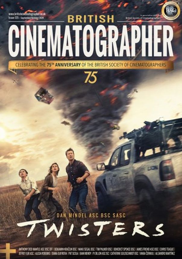 BRITISH CINEMATOGRAPHER magazine side cover Issue 125  August 2024