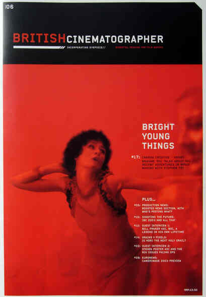BRITISH CINEMATOGRAPHER magazine side cover Issue 6 November/December 2004