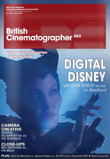 BRITISH CINEMATOGRAPHER magazine side cover Issue 63 May 2014