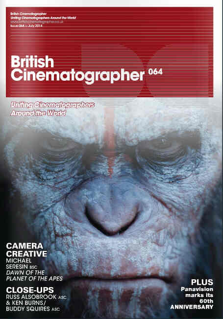 BRITISH CINEMATOGRAPHER magazine side cover Issue 64 July 2014
