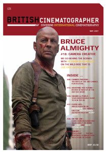 BRITISH CINEMATOGRAPHER magazine side cover Issue 21 May/June 2007