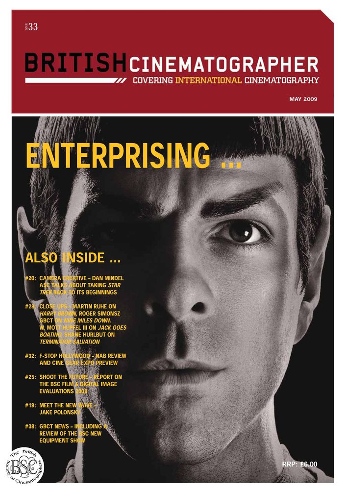 BRITISH CINEMATOGRAPHER magazine side cover Issue 33 May/June 2009