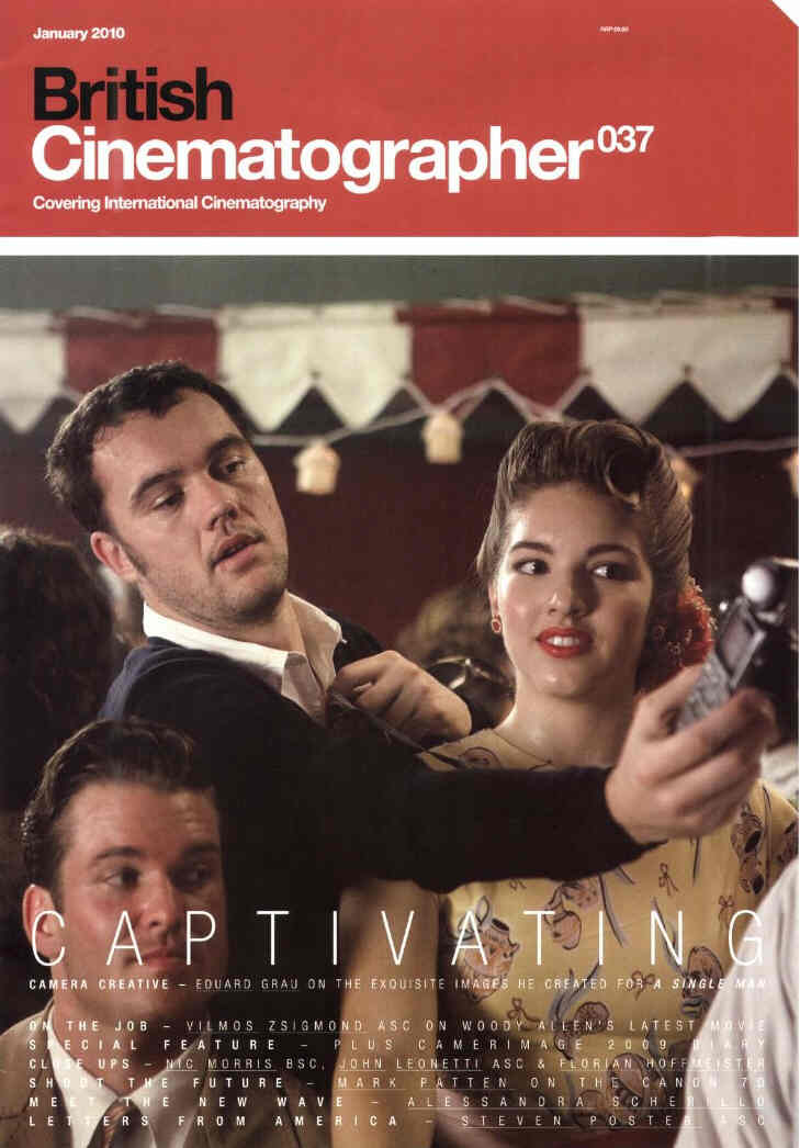 BRITISH CINEMATOGRAPHER magazine side cover Issue 37 January/February 2010
