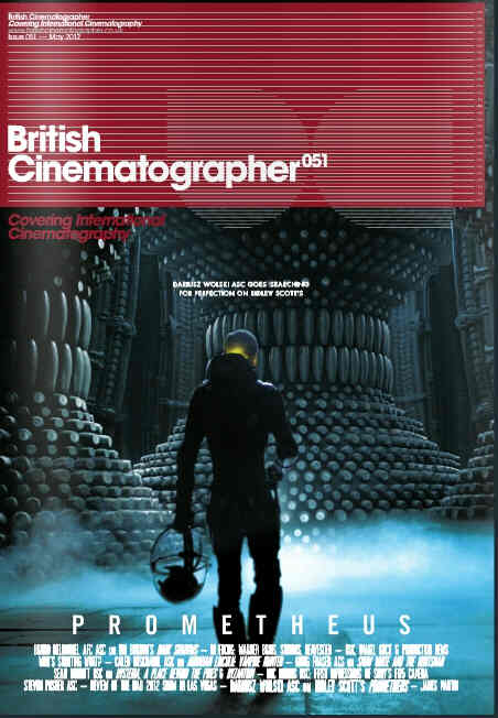 BRITISH CINEMATOGRAPHER magazine side cover Issue 51 May/June 2012