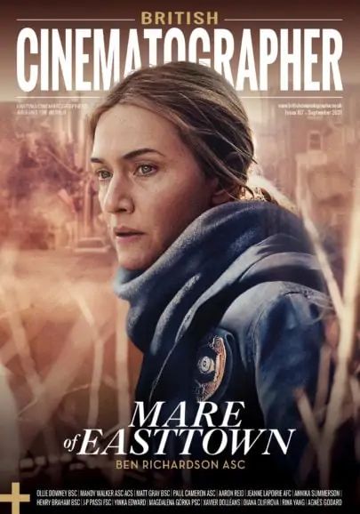 BRITISH CINEMATOGRAPHER magazine side cover Issue 107  September 2021