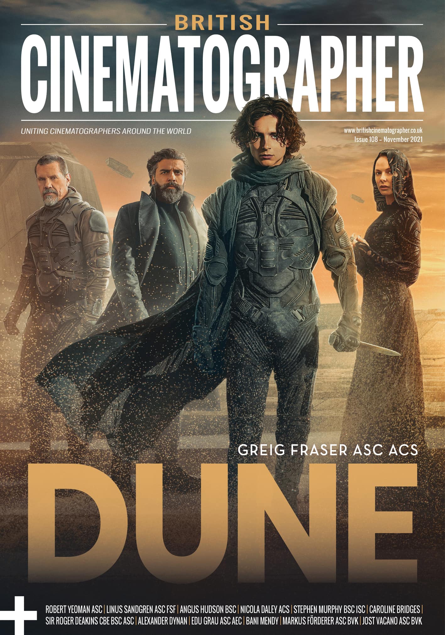 BRITISH CINEMATOGRAPHER magazine side cover Issue 108  November 2021