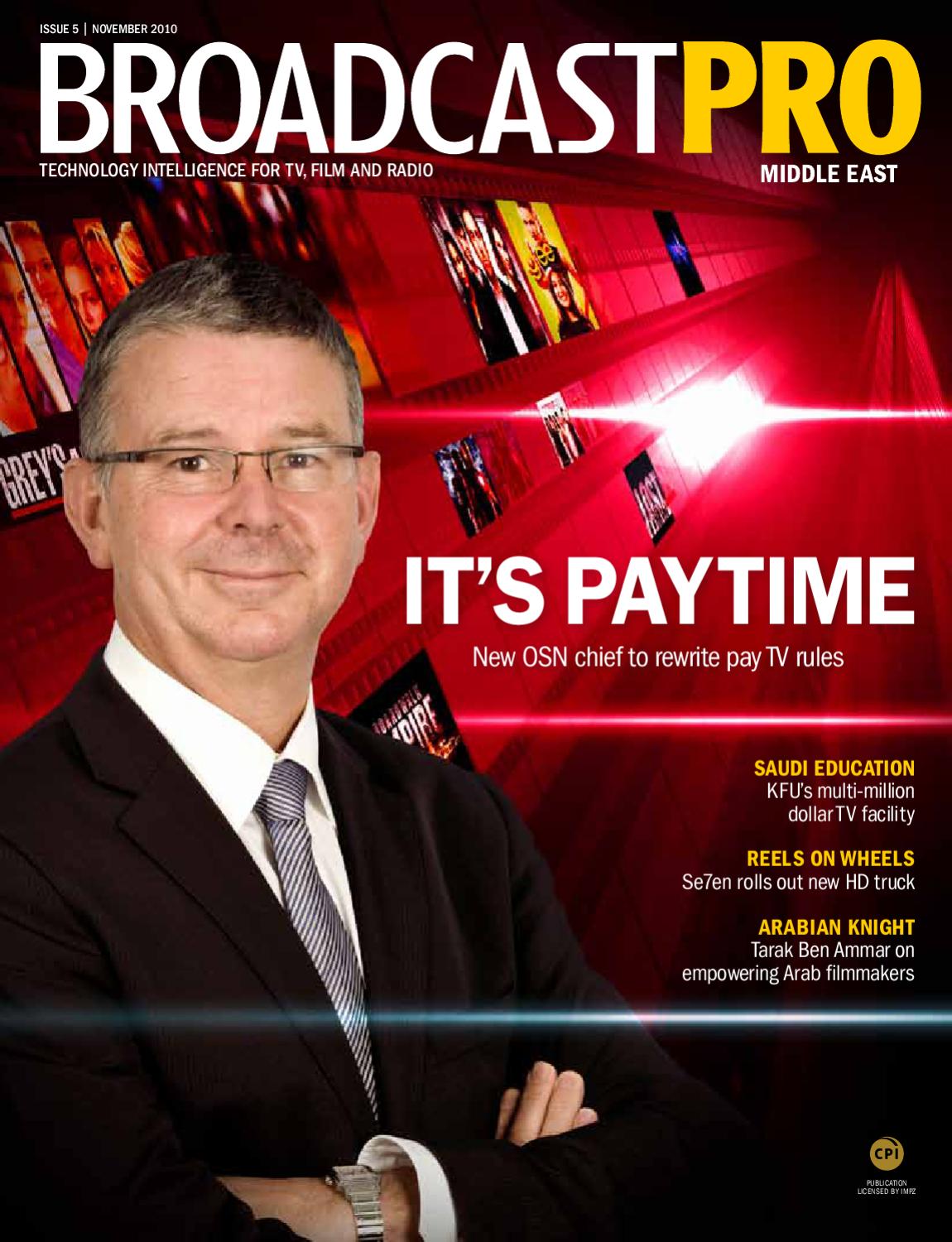 BROADCAST PRO MIDDLE EAST magazine side cover Issue 5  November 2010