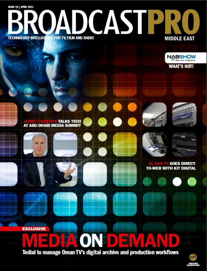 BROADCAST PRO MIDDLE EAST magazine side cover Issue 10  April 2011