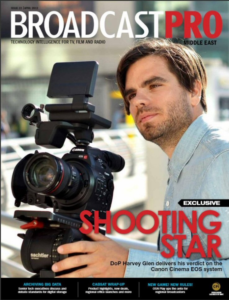 BROADCAST PRO MIDDLE EAST magazine side cover Issue 22  April 2012