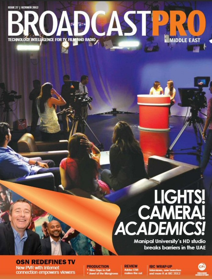 BROADCAST PRO MIDDLE EAST magazine side cover Issue 27  October 2012