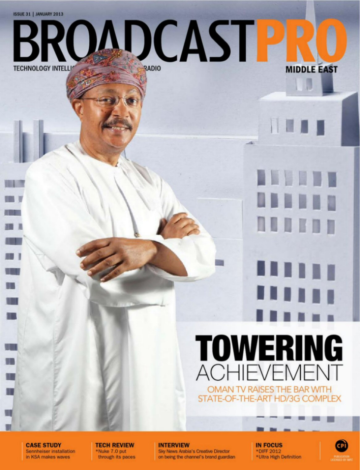 BROADCAST PRO MIDDLE EAST magazine side cover Issue 31  January 2013