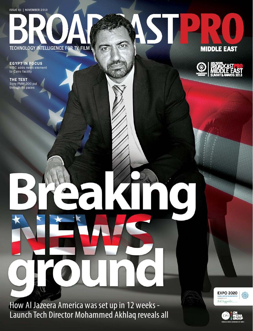 BROADCAST PRO MIDDLE EAST magazine side cover Issue 41  November 2013
