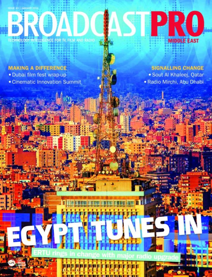 BROADCAST PRO MIDDLE EAST magazine side cover Issue 43  January 2014