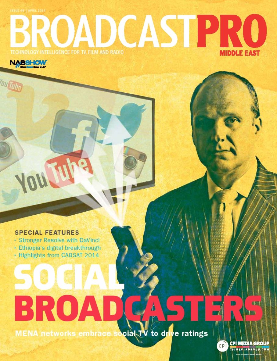 BROADCAST PRO MIDDLE EAST magazine side cover Issue 46  April 2014